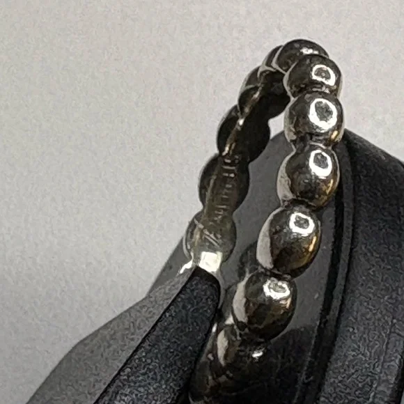 Sterling Silver Beaded Band Ring, 6.75 - Picture 2 of 4
